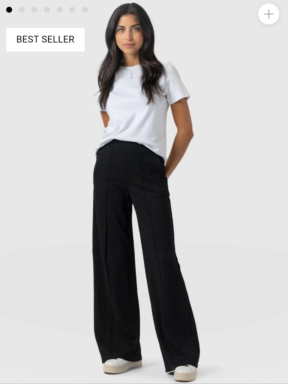 Saint + Sofia Keller Wide leg Pants Size 16 Black, Nwt